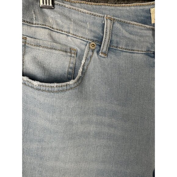 LOGO Lori Goldstein Patchwork Boyfriend Jeans 10 Light Wash Cropped Cuffed Boho - Picture 8 of 10